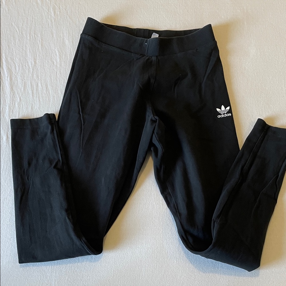 Adidas Black Leggings with White Logo